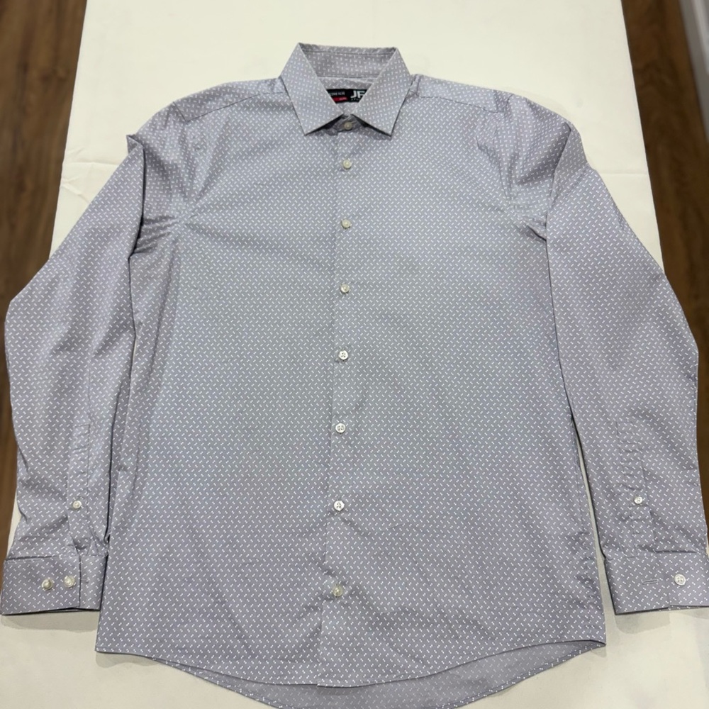 JF J.Ferrar Light‎ Gray Patterned Slim-fit Dress Shirt